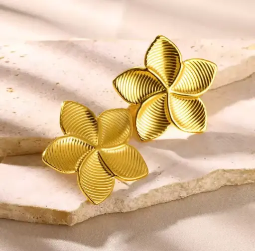 Stainless steel Anti Tarnish Flower design Earrings