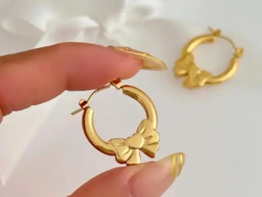 Stainless steel Anti Tarnish Bow shaped Earrings