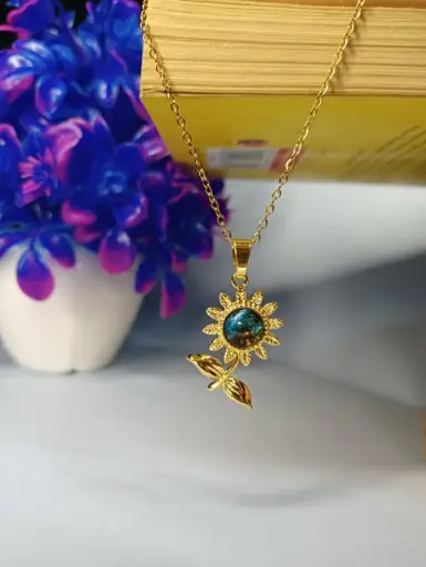 Stainless steel Anti Tarnish Sunflower Necklace 